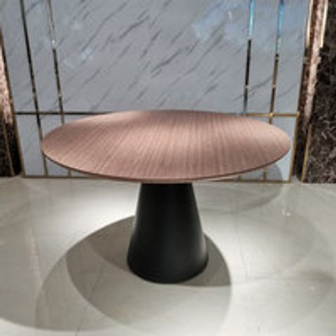 Walnut Wood Top Dining Table With Black Powder Coating Base ... intended for Beyond Aesthetics Understanding the Durability of Walnut Wood Dining Tops